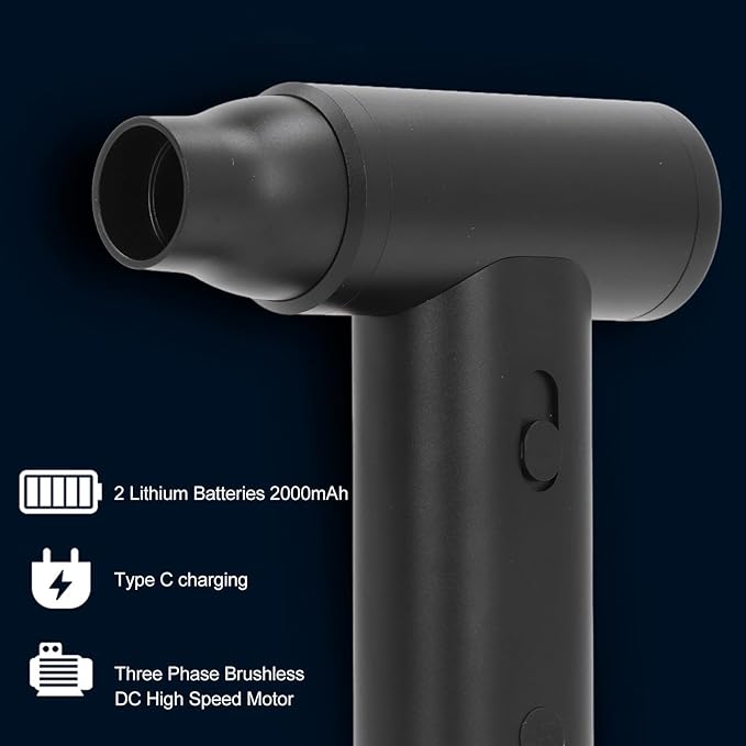 110000RPM Fan Customizable Wind Speed, Compressed Air Duster Powerful deep Cleansing, Dry Blower for Home Office car Computer Keyboard Outdoors