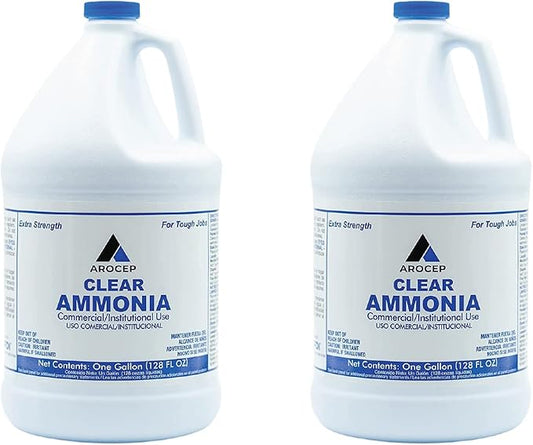 CPDI Clear Ammonia Cleaner Liquid, 2 Gallon, Multipurpose, Multi-Surface Cleaning Solution Removes Grease, Hard Water Stains, and Odors, Kitchen and Bathroom Use