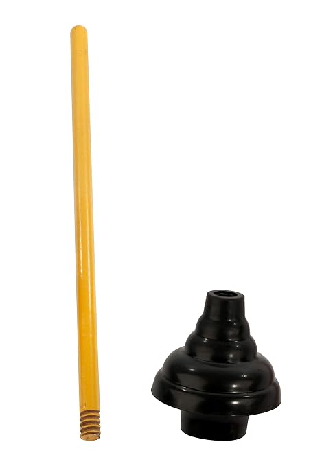 LDR 512 3410 Power Deluxe High Force Cup Ribbed Toilet Plunger, 1 Count (Pack of 1), Black