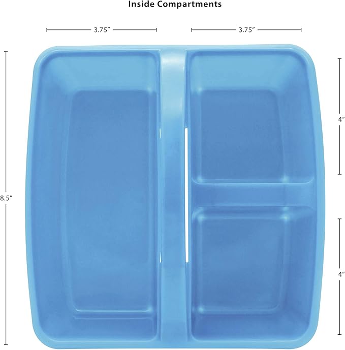 Teacher Created Resources Light Blue Portable Plastic Storage Caddy 6-Pack for Classrooms, Kids Room, and Office Organization, 3 Compartments