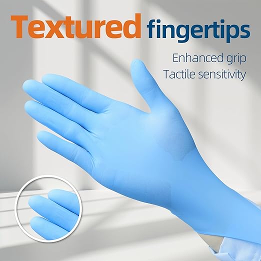 Jointown Nitrile Exam Gloves, 3.5-mil Extra Soft Medical Blue Gloves Disposable Latex-Free, Powder-Free for Medical, Cleaning, Cooking, Esthetician, X-Large 200 Pcs