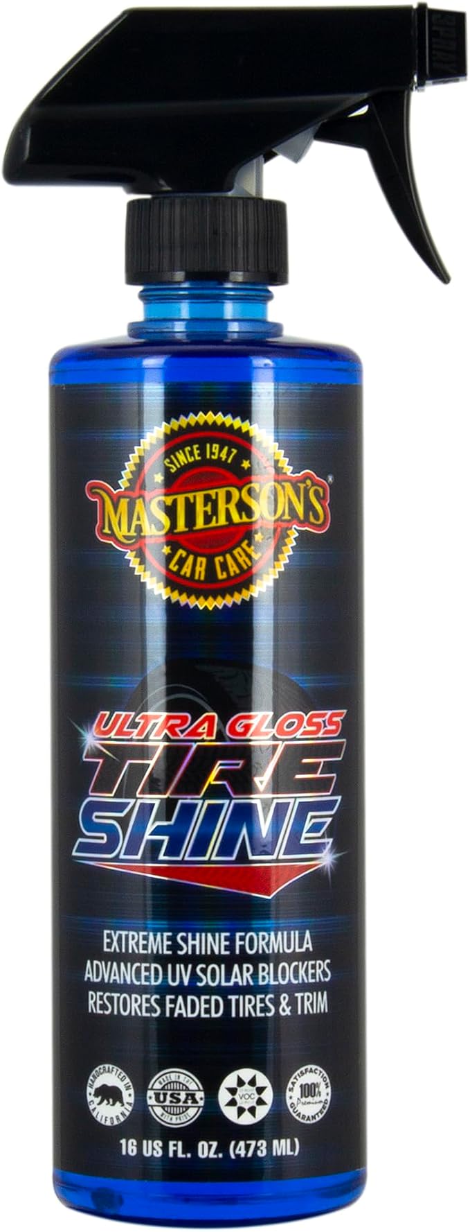 MASTERSON'S CAR CARE MCC_128_16 Ultra Gloss Tire Shine - Extra Shine Formula Delivers Super Wet Tires - Durable and Long Lasting Sprayable (16 oz)