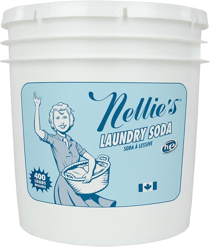 Nellie’s 400 Load Laundry Bundle – Complete Laundry & Dishwasher Kit with 400 Loads Laundry Soda, 50 Loads Oxygen Brightener & 50 Loads Dishwasher Powder – Made in Canada