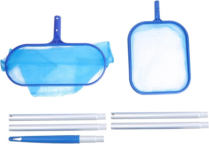LIOOBO 3sets Telescopic Aluminum Pool Catching Skimmer Deep Nets for Cleaning Swimming Pools Ponds and Spas and Convenient Design