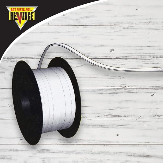 Revenge No Escape Huge Fly Reel Sticky Tape Trap, 1,312' Indoor Outdoor Hanging Disposable Fly Strip, Non-Toxic People and Pet Safe