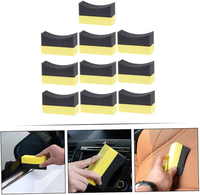 50pcs Tire Shine Applicator Pads Reusable Car Wax Polishing Sponges for Tire Dressing and Detailing for Off-Road and Comfortable Grip and High Absorption