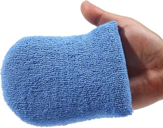 2/4/6Pcs Soft Microfiber Car Wax Applicator Mitts Polishing Sponge Wax Foam Car Wax Applicator Pad Car Detailing Cleaning Tools(2Pcs Blue)