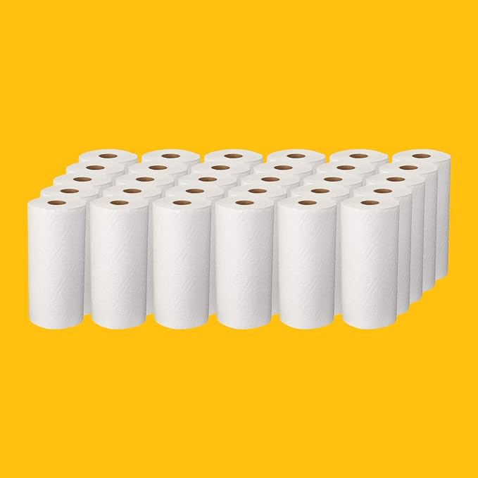 AmazonCommercial 2-Ply White Adapt-a-Size Kitchen Paper Towels, Absorbent, Thick, Individually Wrapped, 140 Towels per Roll (30 Rolls), 4200 Count