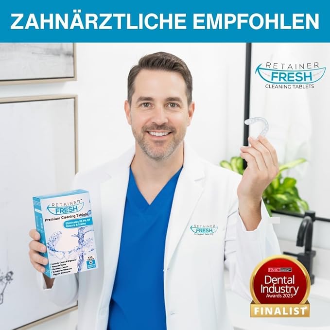 Retainer Fresh Retainer Cleaner Tablets - Denture Cleaner, Retainer Cleaning Tablets, Mouth Guard Cleaner, Aligner Cleaner, Brite Retainer Tablets 36 Tablets 1 Month