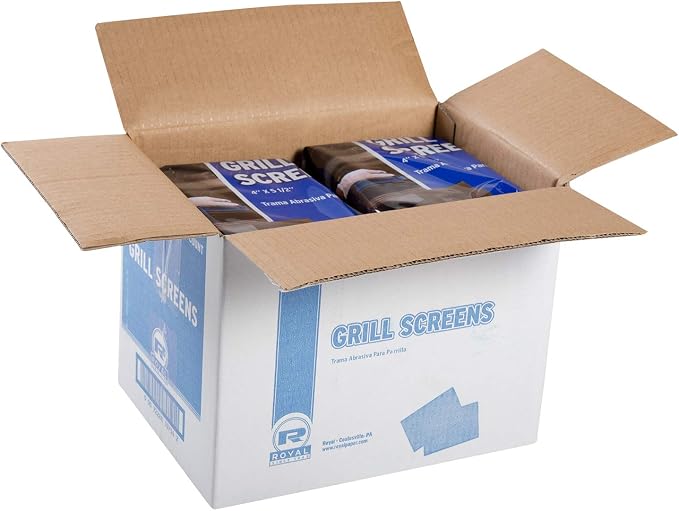 AmerCareRoyal Griddle Cleaning Screens - Pre-Treated Abrasive Mesh Pads for Flat Top Grill Maintenance - Enhances Food Taste, Grill Accessories, Pack of 400