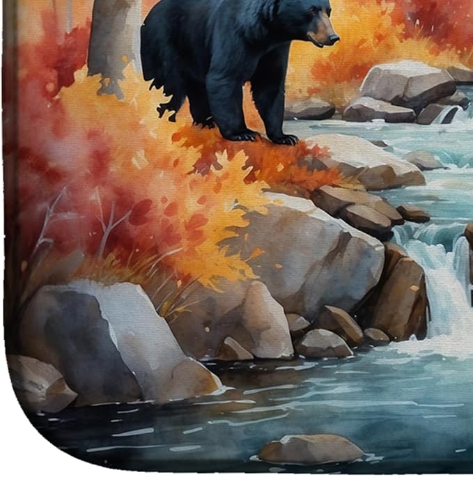 Caroline's Treasures Bears Autumn in the Woods Dish Drying Mat Absorbent Dish Drying Mat Pad for Kitchen Counter Dish Drainer Mat for Countertop, 14 x 21", Multicolor