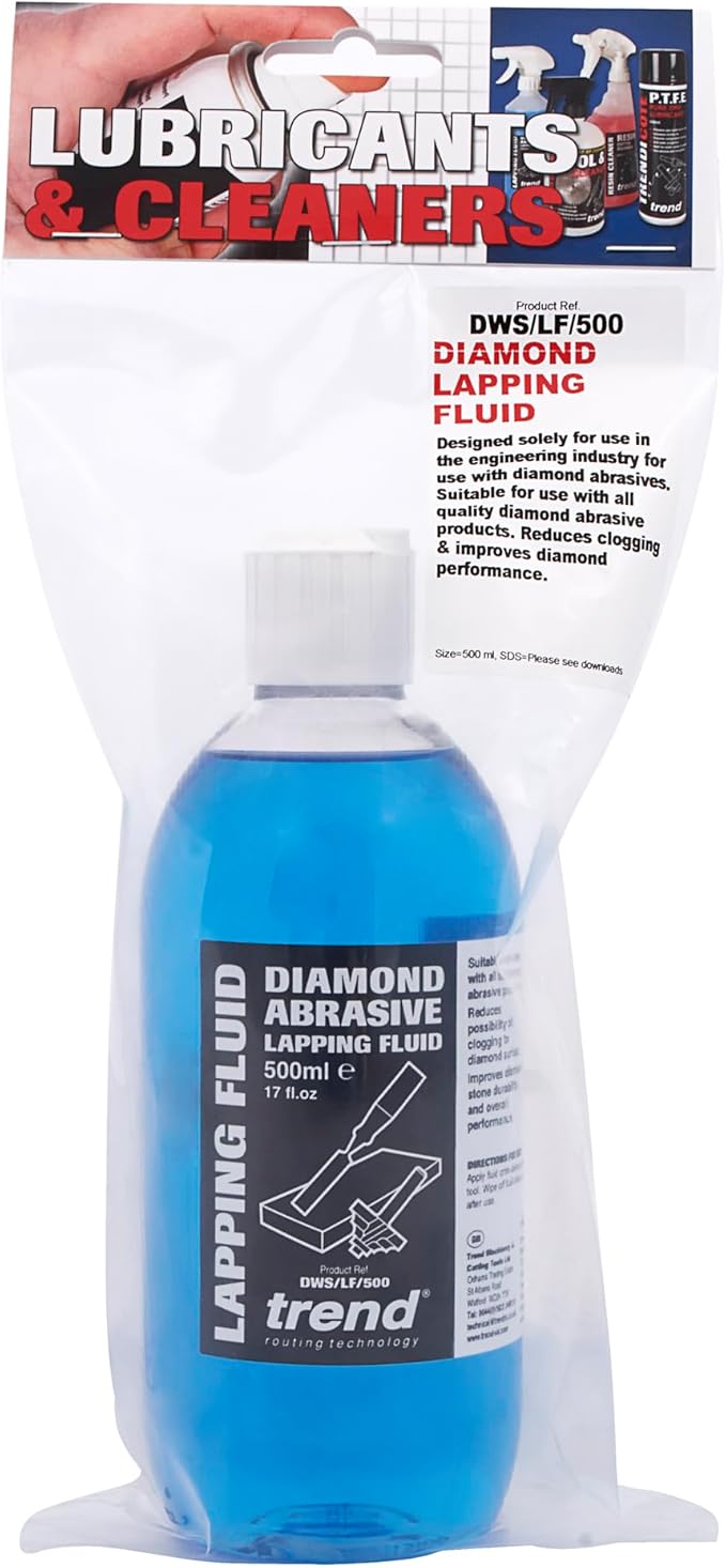 Trend Diamond Abrasive Lapping Fluid, 17 fl oz, Sharpening Fluid for Diamond Stones, Reduces Loading and Improves Cutting Performance, DWS/LF/500