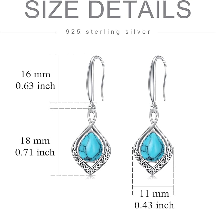 PELOVNY Celtic Knot Filigree Earrings for Women 925 Sterling Silver Moss Agate/Birthstone Infinity Earrings Birthday Christmas Jewelry Gifts for Mom Daughter Wife Sister