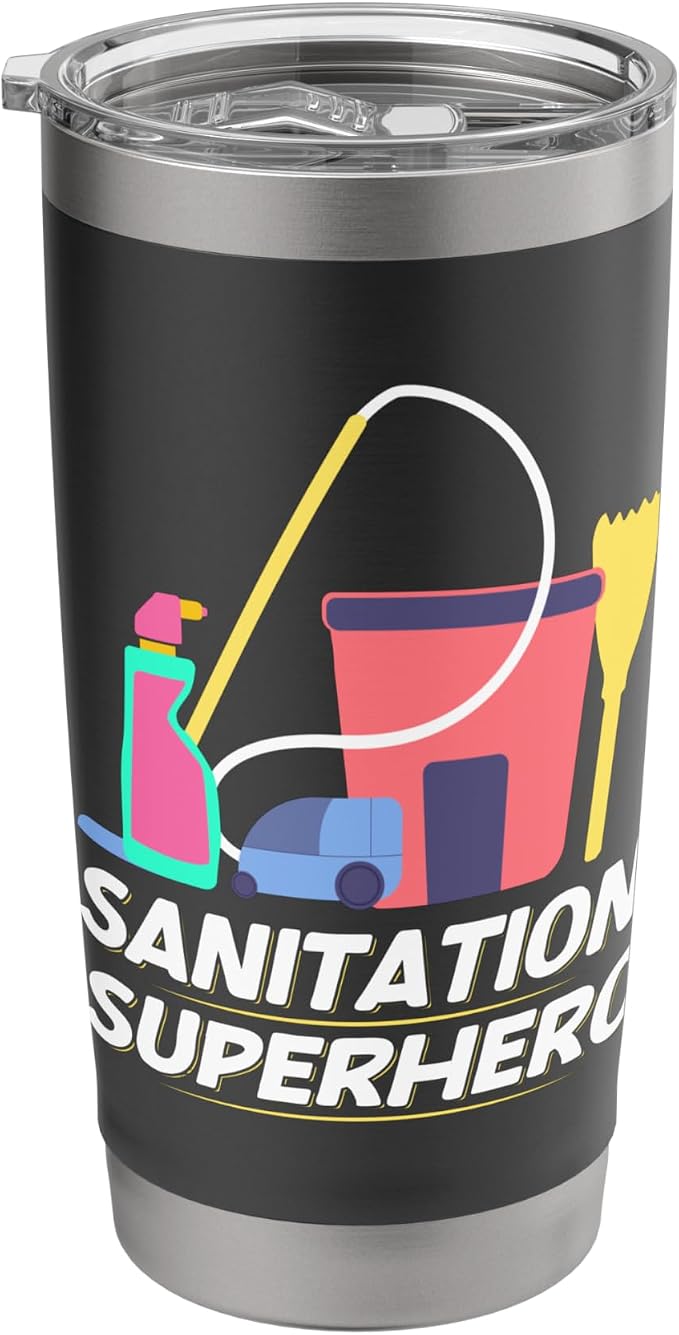 Sanitation Superhero Cleaning Stainless Steel Insulated Tumbler
