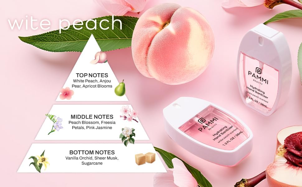 PAMMI Power Mist Hydrating Hand Sanitizer Spray, Portable Travel Size Pocket Hand Sanitizer, Scented Handsanitizer Mini Spray For Car - 600 Sprays (3 Packs (Mango, Watermelon, Lychee))