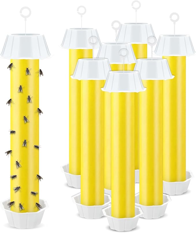Qualirey 12 Pcs Fly Traps for Indoor Outdoor Hanging Fruit Fly Stick Trap Sticky Mosquito for Home Insect 10 x 2.5 Inches (Bright,Yellow)