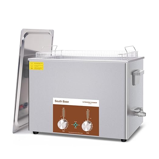 SOUTH BASE Ultrasonic Cleaner,37L 720W Stainless Steel Sonic Cleaner with Cleaning Basket,Timer&Heater,Encoded Ultrasonic Cleaning Machine for Gun,Motorcycle Engine,Carburetor Parts,Chain