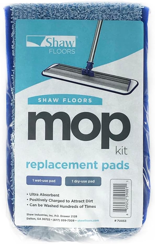 Shaw Floors Vibrant Micro Fiber Mop Hardwood and Laminate Cleaning Kit w/ Cleaner + Pads 1 Wet/1 Dry