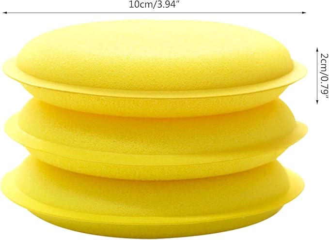 12 Pack Car Wax Applicator Foam Pads Round Shape Sponge for Cleaning and Polishing Vehicle