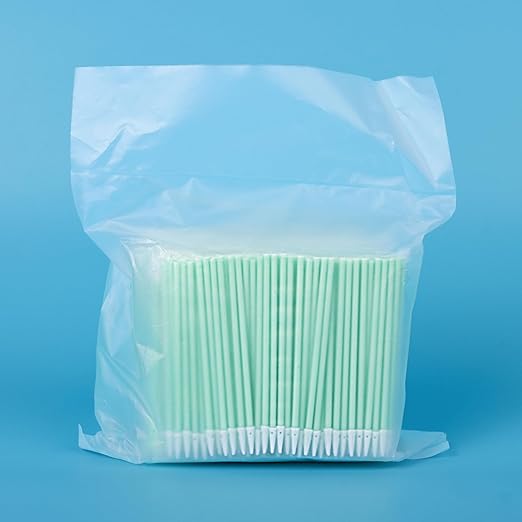 500-Pack Pointed Tip Fiber Optic Cleaning Swabs for 1.25mm LC/MU Connectors, Camera Sensors, Optical Lenses and Small Electronics, Lint-Free