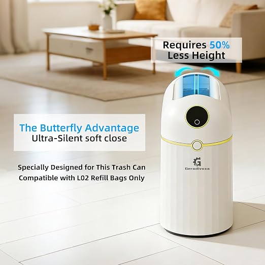 Self-Sealing & Self-Changing Trash Can, 2.7 Gallon Automatic Touchless Smart Bathroom Trash Can with Lid, Slim Waterproof Waste Bin for Bathroom, Bedroom and Offic