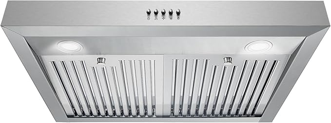 COSMO UC30 29.5 in. Ducted Under Cabinet Range Hood, Kitchen Over Stove Vent, 3-Speed Fan, Permanent Filters, LED Lights in Stainless Steel, 30 inch