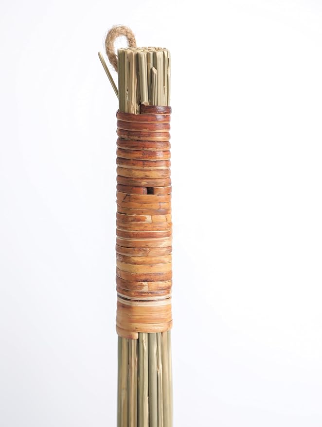 Deluxe Vietnamese Natural Straw Broom /45" Handmade Soft Grass Sweeping Broom for Indoor & Outdoor/Beauty of Nature Collection