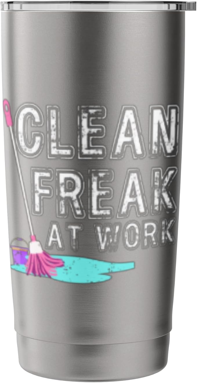 Clean Freak at Work Cleaning Stainless Steel Insulated Tumbler