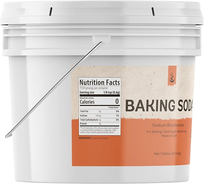 PURE ORIGINAL INGREDIENTS Washing Soda & Baking Soda Bundle (1 Gallon Buckets), Cleaning, Baking, Fine Powders