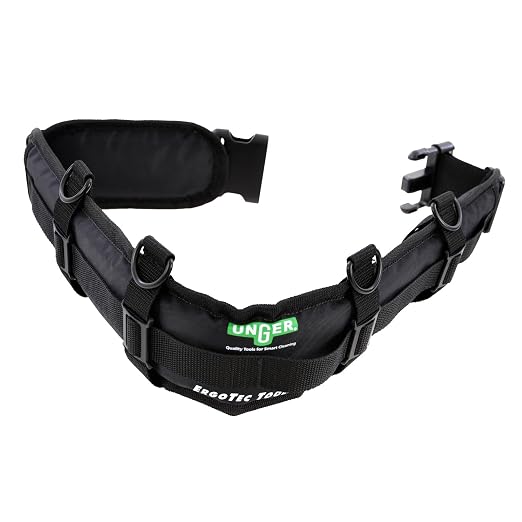 Unger Commercial ErgoTec Belt – Adjustable Length 32 to 50 Inches, Heavy Duty Belt for Professional Window Cleaning Tools – Ideal for Tool Pouches, BSTBT