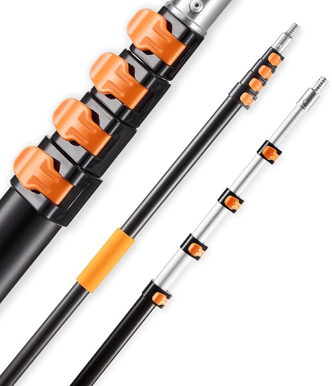 VEVOR Telescopic Extension Pole, 4.66-19 FT Multi-Purpose Extendable Pole, Sturdy Aluminum Alloy Paint Pole Extension with Flip-Lock Design, High Reach Roller Stick for Painting, Dusting and Cleaning