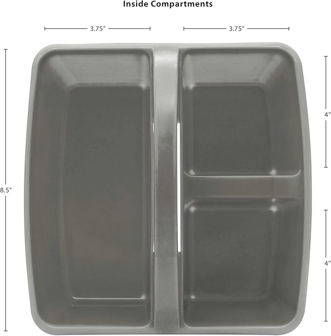 Teacher Created Resources Gray Portable Plastic Storage Caddy 6-Pack for Classrooms, Kids Room, and Office Organization, 3 Compartments