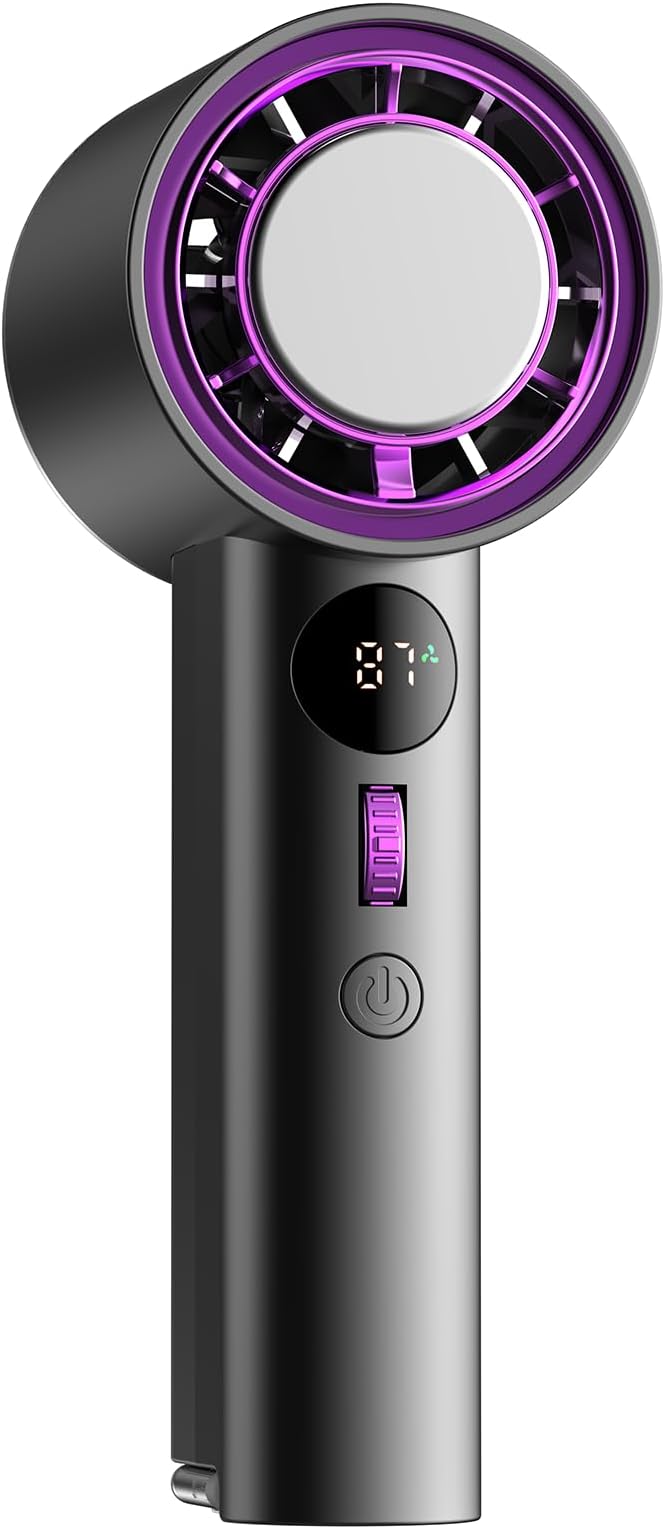 Antarctic Star Rechargeable Personal Cooling Fan with Instant Chill Function, 100-Speed Stepless Adjustment and LED Screen for Travel & Office