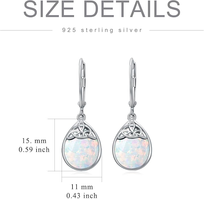 PELOVNY Celtic Knot Filigree Earrings for Women 925 Sterling Silver Moss Agate/Birthstone Infinity Earrings Birthday Christmas Jewelry Gifts for Mom Daughter Wife Sister