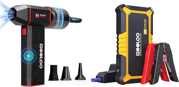 GOOLOO GP2000 Jump Starter Yellow&GOOLOO F1 Compressed Air Duster