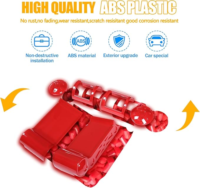 ABS Car Dashboard Side Air Outlet Frame Decorative Panel for Toyota FJ Cruiser (XJ10) 2007-2022 A/C Air Vent Kit Interior Accessories (Red)