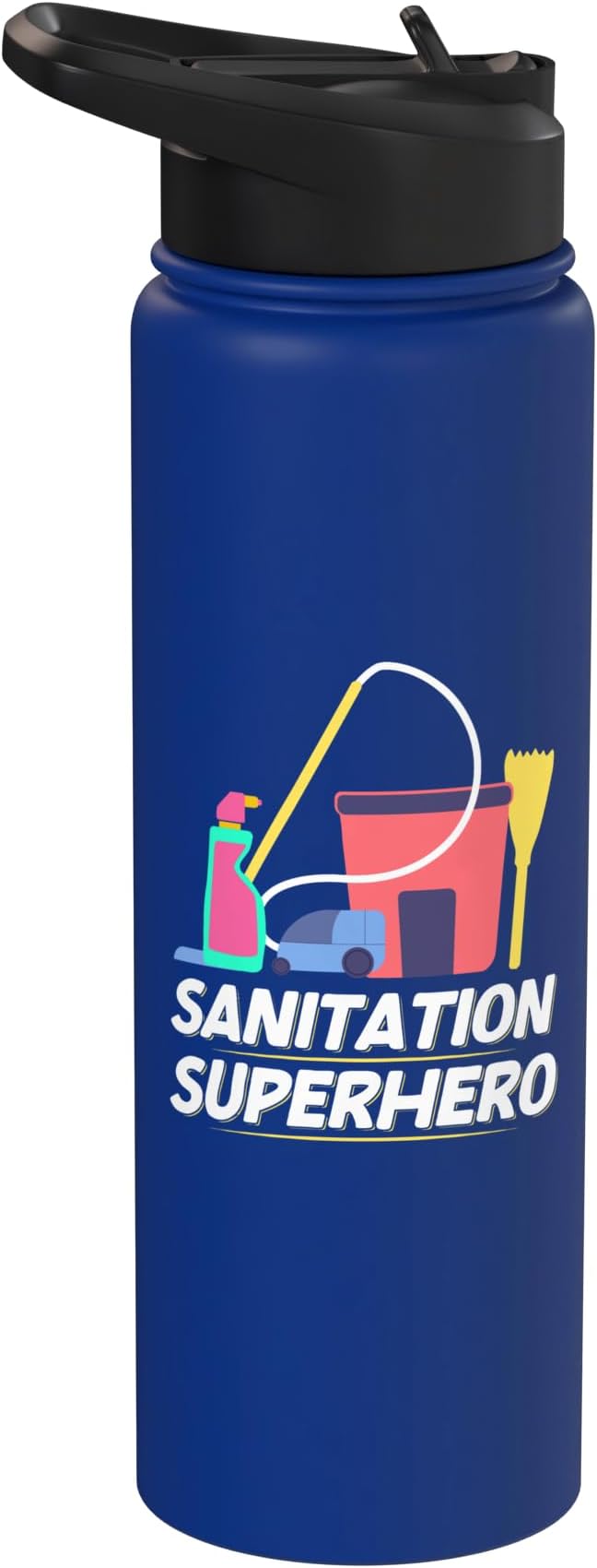 Sanitation Superhero Cleaning Stainless Steel Insulated Water Bottle