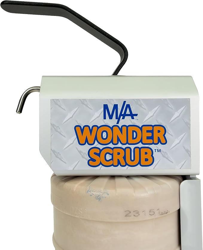 M/A Wonder Scrub - Industrial Hand Cleaner Dispenser - Fits 1 Gallon Flat Top Jug - Reusable Commercial Soap Pump