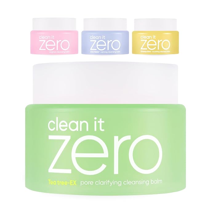 BANILA CO Clean it Zero Pore Clarifying Cleansing Balm | Korean Makeup Remover, Facial Cleanser for Oily and Acne Prone Skin | Vegan | Made with AHA-PHA & Tea Tree Extract (100ml / 3.38 fl. oz + Gift)