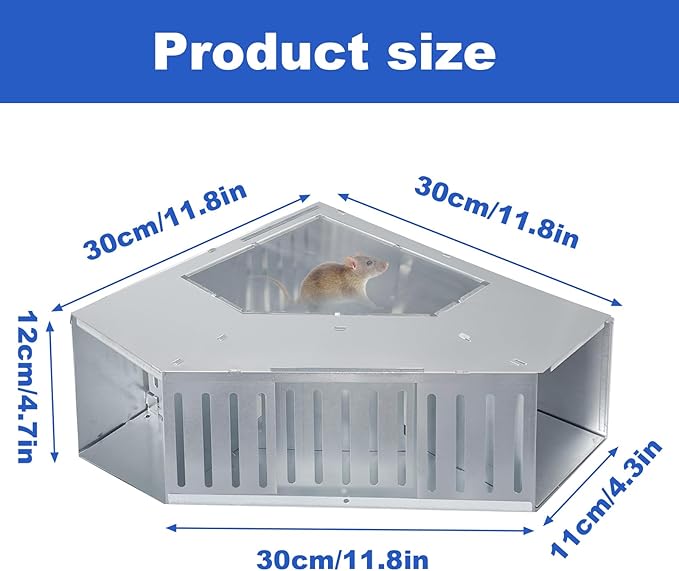 Humane Mouse Trap,Reusable Automatic Rat Trap,Didirectional Combined Continuous Rat Traps Cage,No Bait,Mouse Stations for Mice Outdoor and Indoor,Keeps Children and Pets Safe