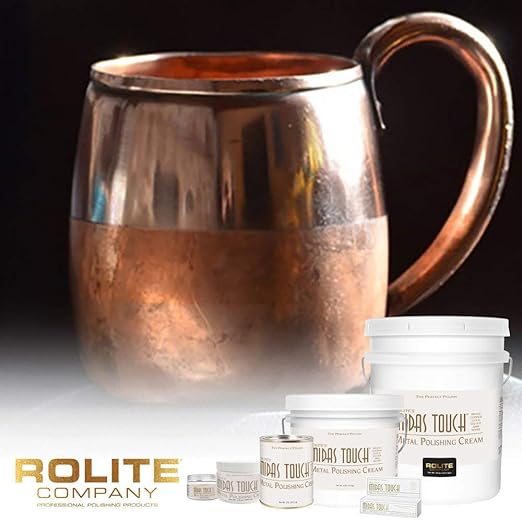 Rolite Midas Touch Metal Polishing Cream 2 Pack 2 Lb Each for Silver Gold Brass Copper Chrome Non-toxic Jewelry Restoration