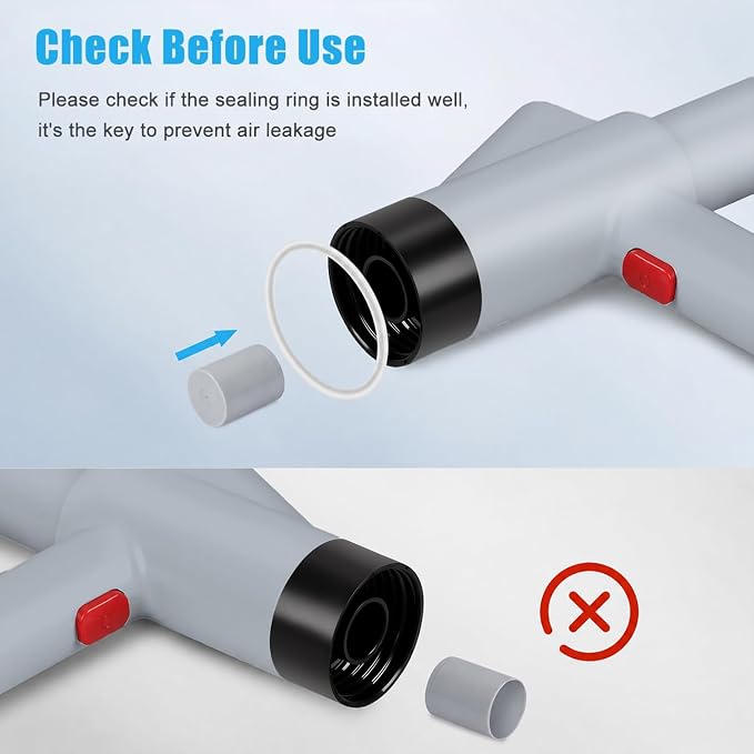 Fast Toilet Plunger High Pressure with Storage Bag, Heavy Duty Air Drain Blaster & Unclogger Tool, Clog Remover Kit & Toilet Snake Alternative for Bathroom, Toilets, Sinks, Tubs, Pipes (Gray)