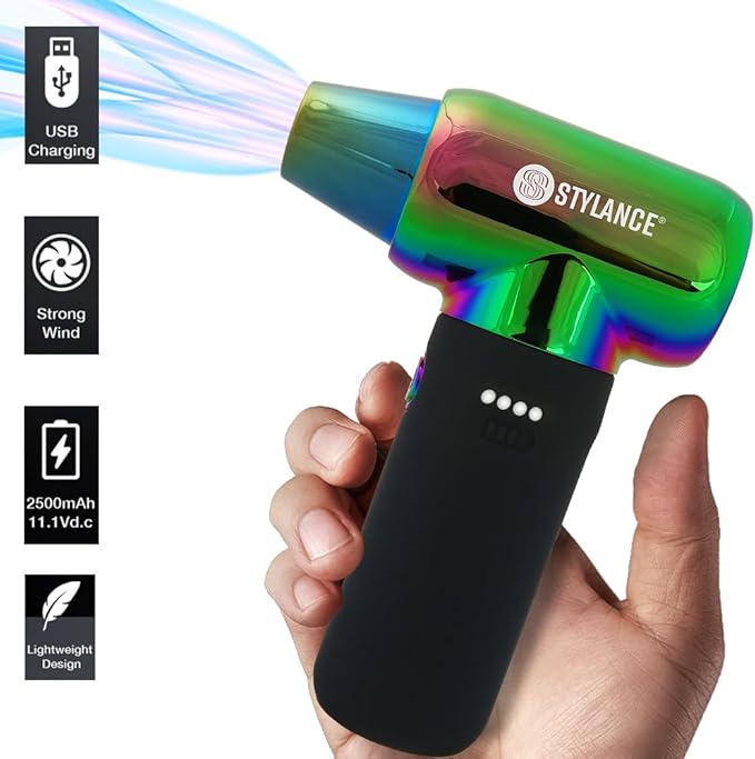 Compressed Barber Air Duster,110000RPM Cordless Vacuum Cleaner, Electric Mini Air Duster for Hair Barber, for Cooling, Cleaning,Salon,Home, Type-C