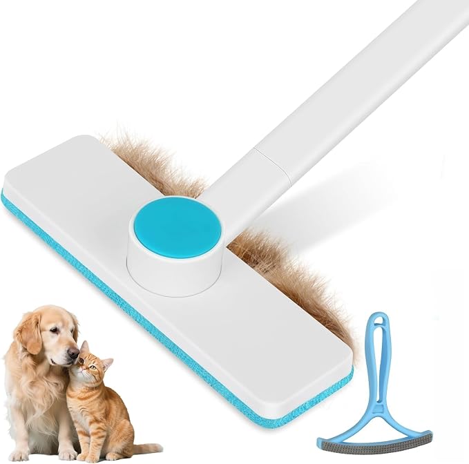 Pet Hair Removal Tool - Pet Hair Remover for Cat & Dog Hair Cleaning, Carpet Rake for Fabric Furniture, Pet Carpet Cleaner Come with Adhesive Hook Convenient to Hang & Store