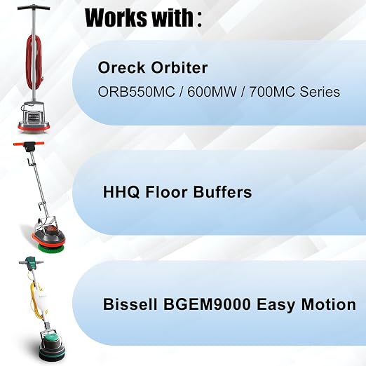 HHQ Commercial Scrub Brush for Orbital Floor Scrubber, Compatible with Oreck Orbiter XL ORB550MC, Bissell BGEM9000, 12" Diameter, Heavy-Duty Brush, Orange
