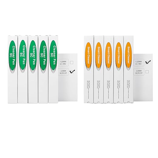 fyboptwu- 10 pcs Fiber Optic Cleaner Fiber Optic Tools Cleaning Pen for LC/MU 1.25mm Connectors & SC/ST/FC 2.5mm Connectors, Efficient Fiber Cleaner Pen