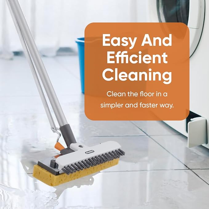 Superio Sponge Mop, Butterfly Squeeze Mop for Tile, Laminate, Bathroom, Kitchen, Garage Floors Commercial/Industrial (Full Mop)