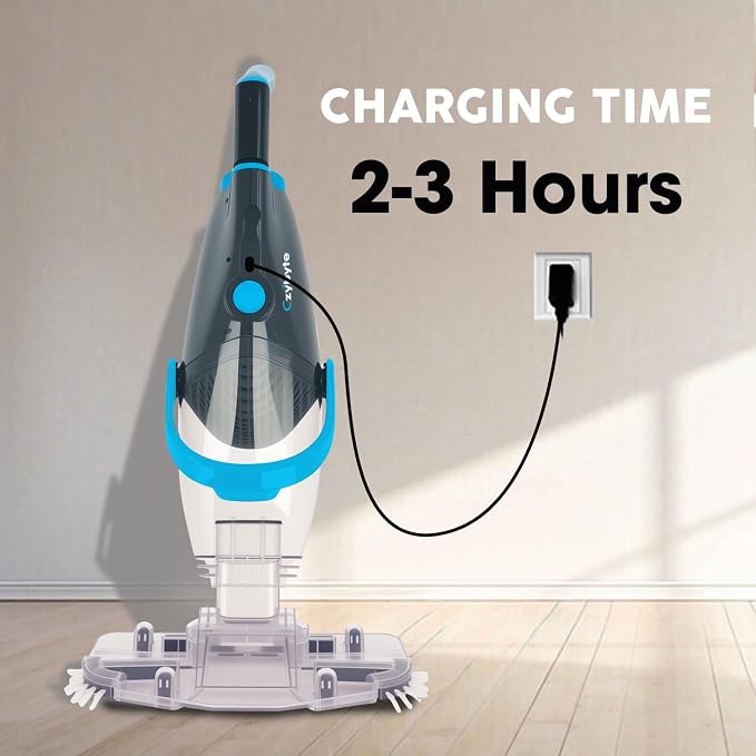 Handheld Pool Vacuum Cleaner, Rechargeable Pool Bottom Cleaner with Strong Suction, 1 H Runtime,for Above Ground/Inground Pools, Spas and Hot Tubs, Grey and White