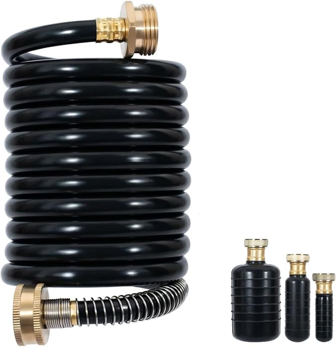 Drain Bladder Kit for Clogged Drains, Drain Unclogger Tool with 10FT Retractable Hose – Includes Shut-Off Valve & Brass Faucet Adapter – Drain King Alternative for 1" to 6" Pipes (Sink, Shower, Pool)