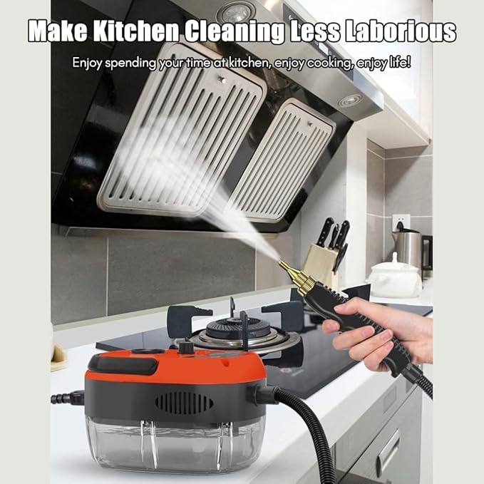 2500W High Pressure Steam Cleaner,Portable Handheld Steam Cleaner, Steam Cleaning Machine,High Temperature Pressurized Steam Cleaner with 3 Brush Heads for Floors, Car, Furniture, Bathroom